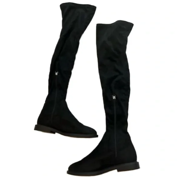NEW ASOS Kalani over the knee boots in black micro size Uk 6/US 8 - Picture 5 of 9